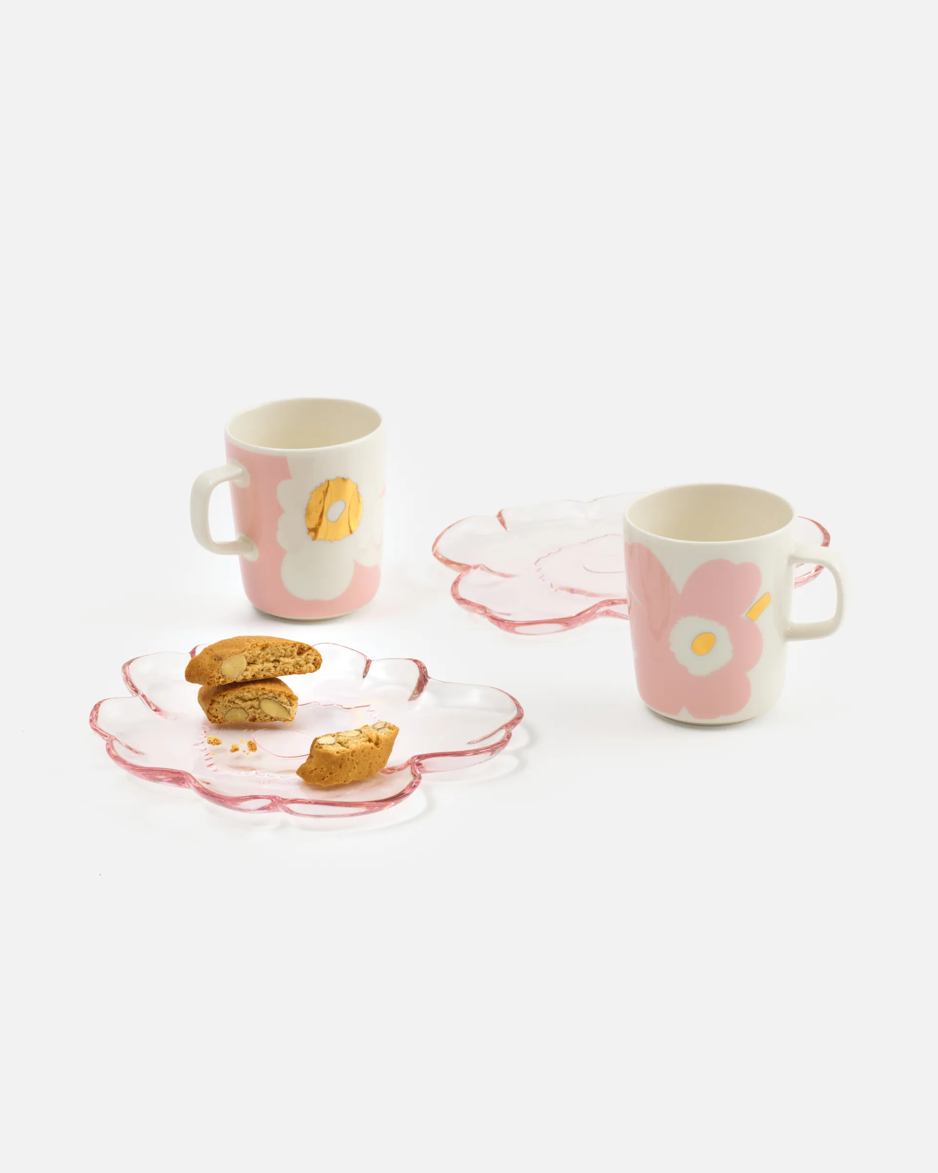 Unikko glassfat 20 cm, Light pink Marimekko