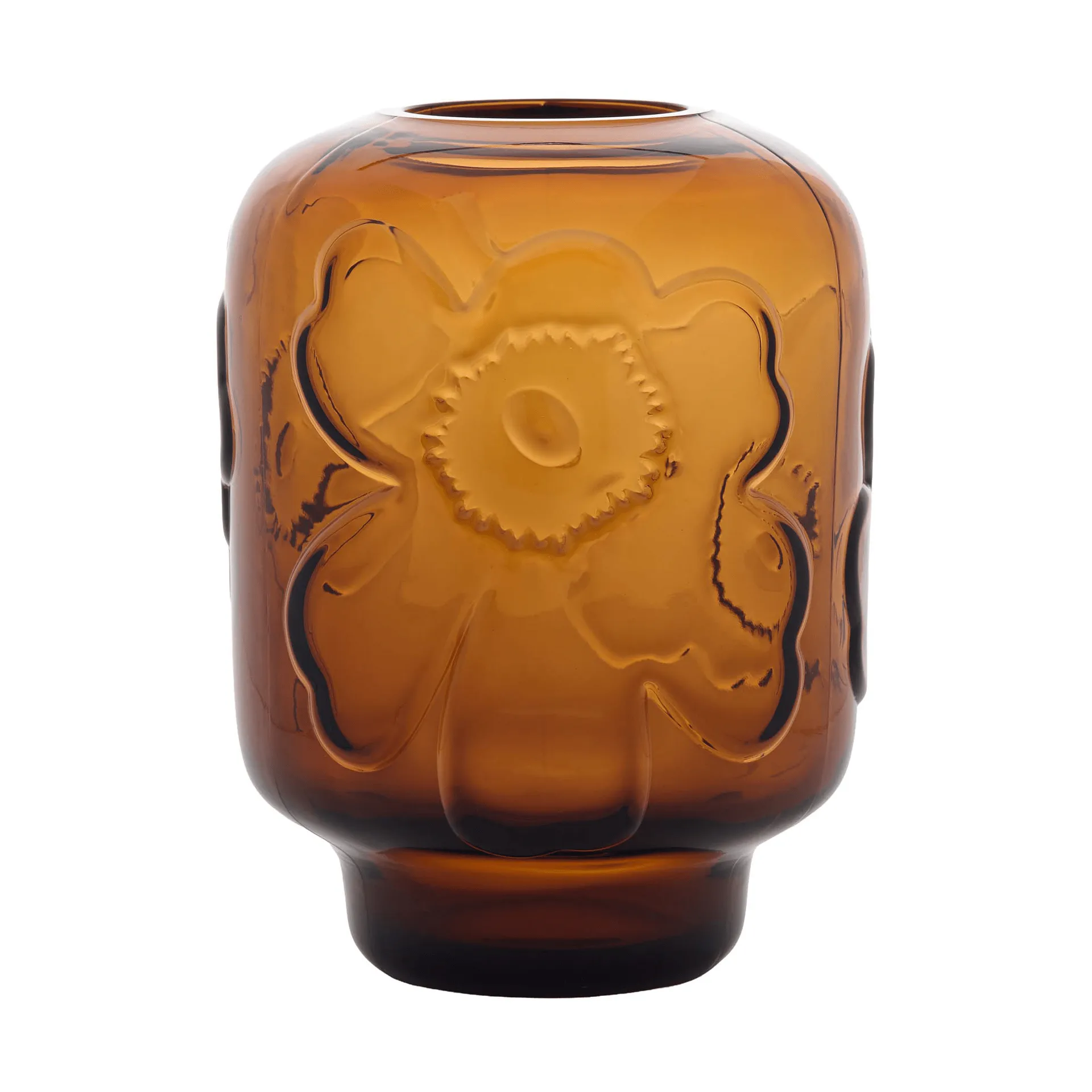 Unikko glassvase, Cognac, 18 cm Marimekko