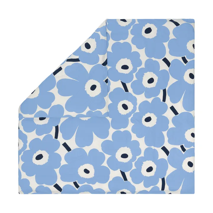 Unikko jersey dynetrekk - Off white, light blue, navy, 240x220 cm - Marimekko