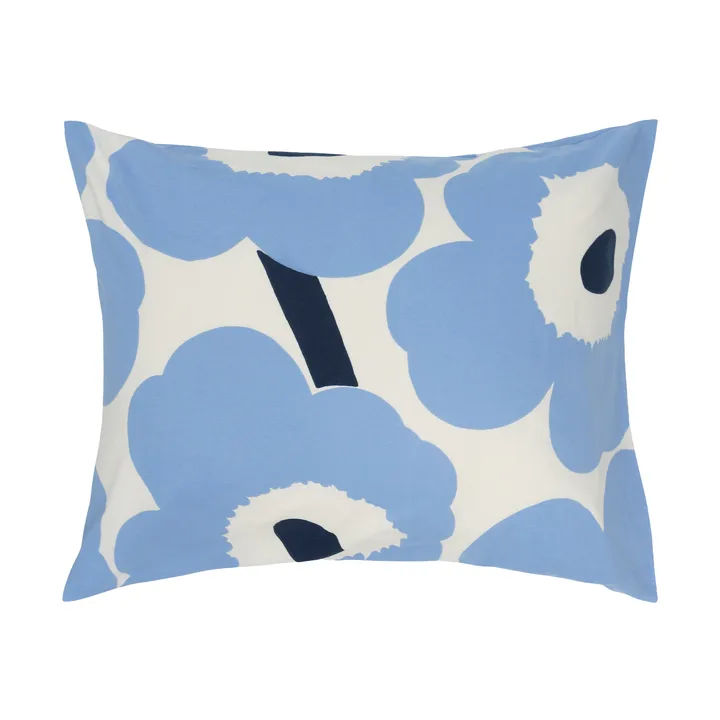 Unikko jersey putetrekk - Off white, light blue, navy, 50x60 cm - Marimekko