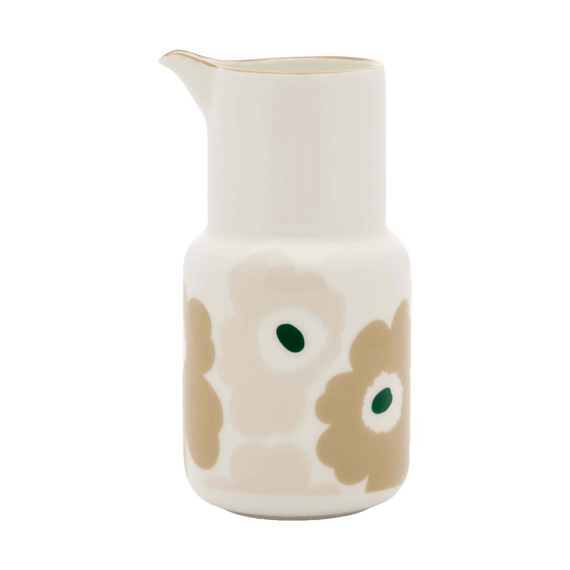 Unikko karaffel, White-light sand-beige-dark green, 0,65 l Marimekko