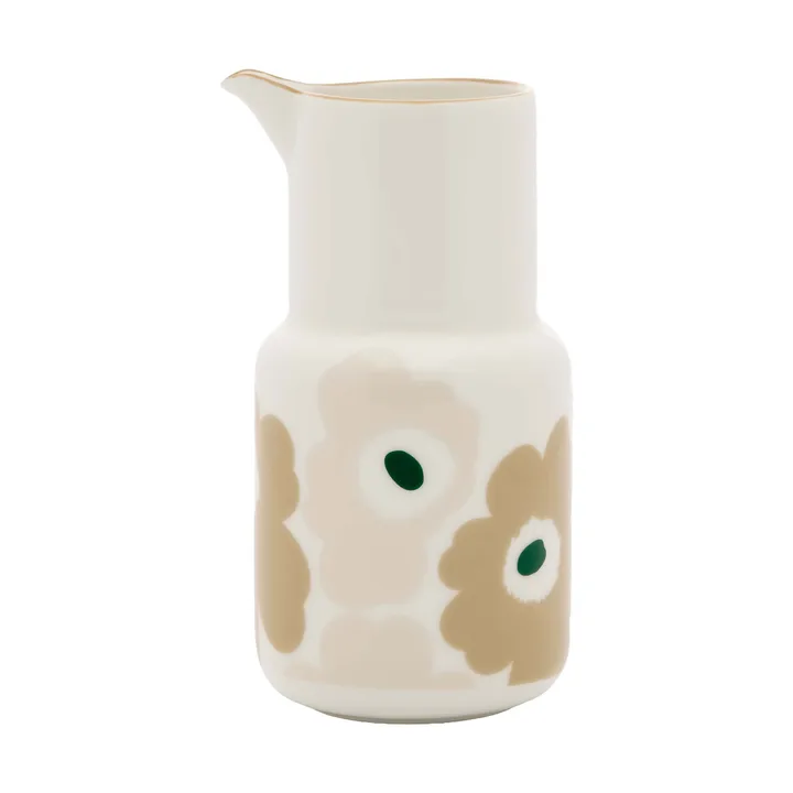 Unikko karaffel - White-light sand-beige-dark green, 0,65 l - Marimekko