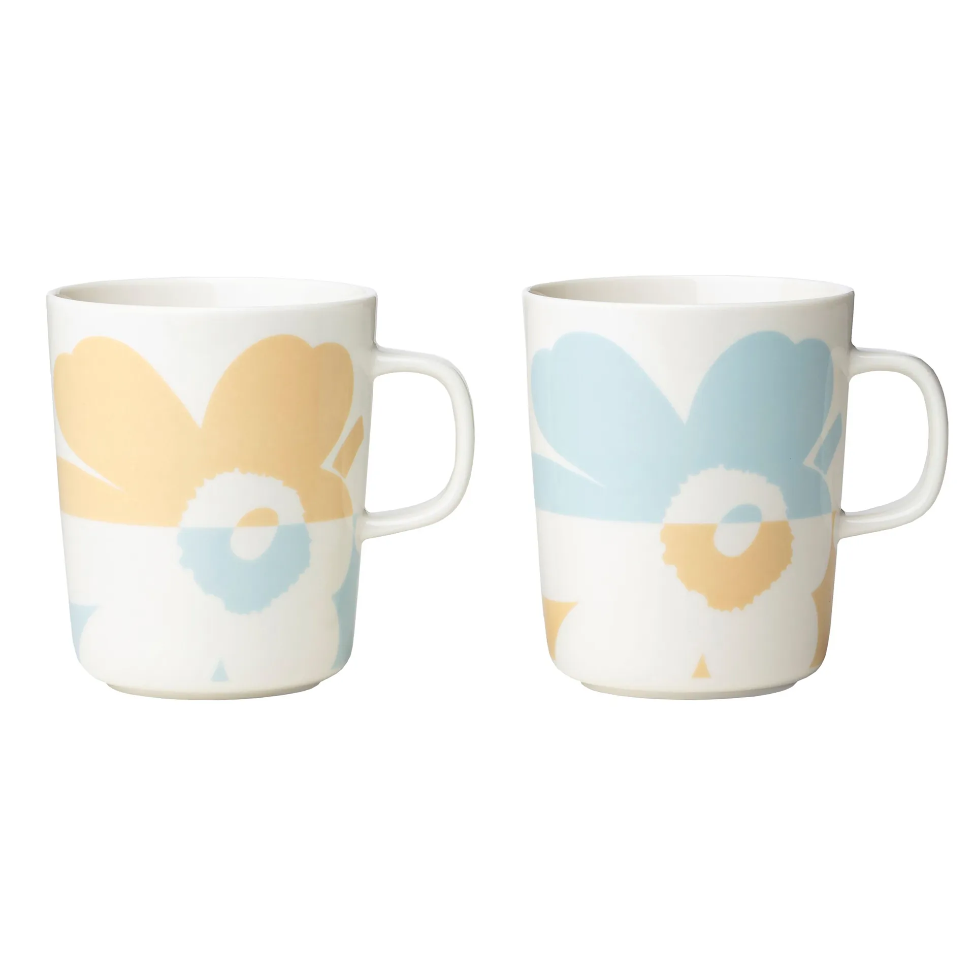 Unikko kopp 2,5 dl 2-pakning, White-beige-aqua Marimekko