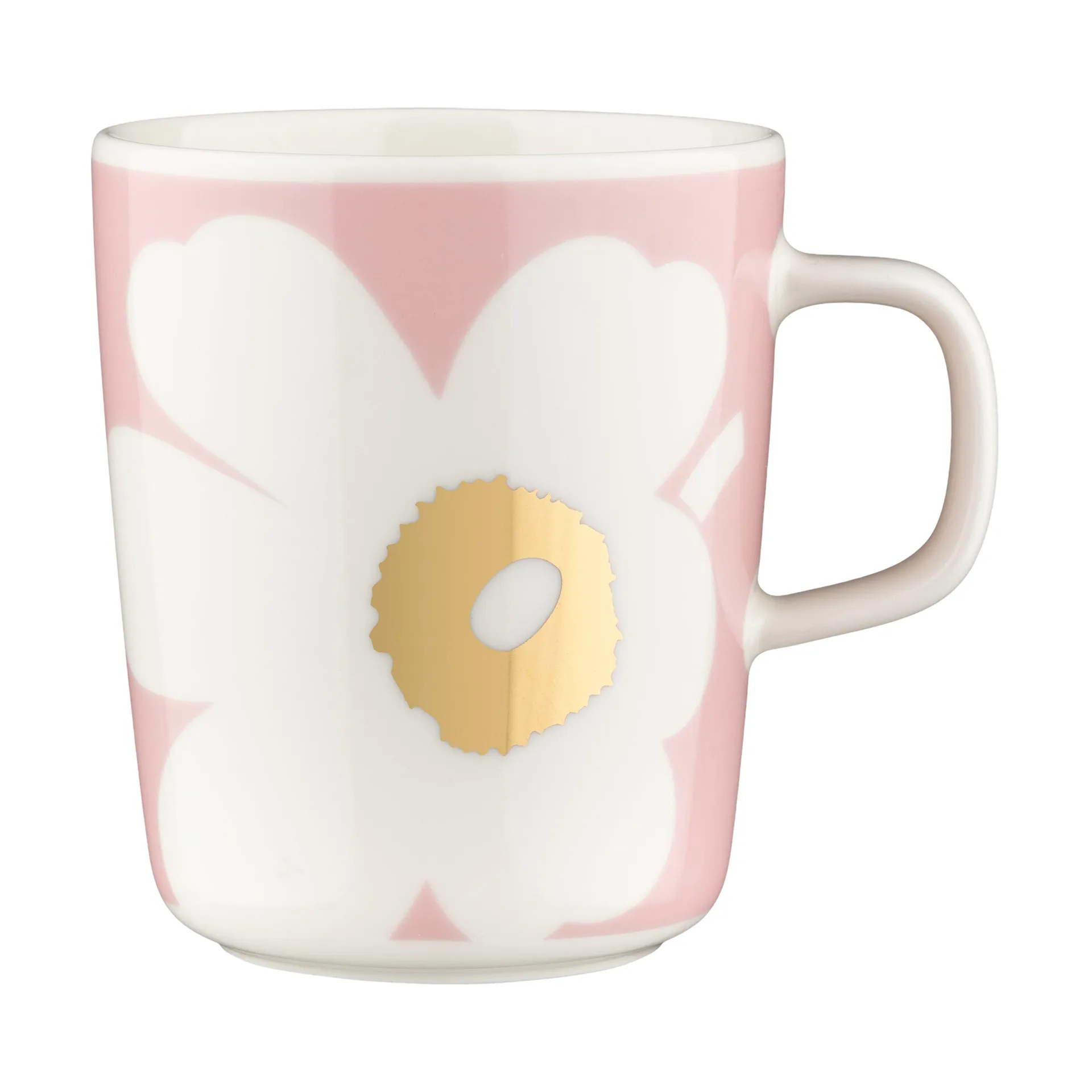 Unikko kopp 2,5 dl 2-pakning, White-Light pink-gold Marimekko