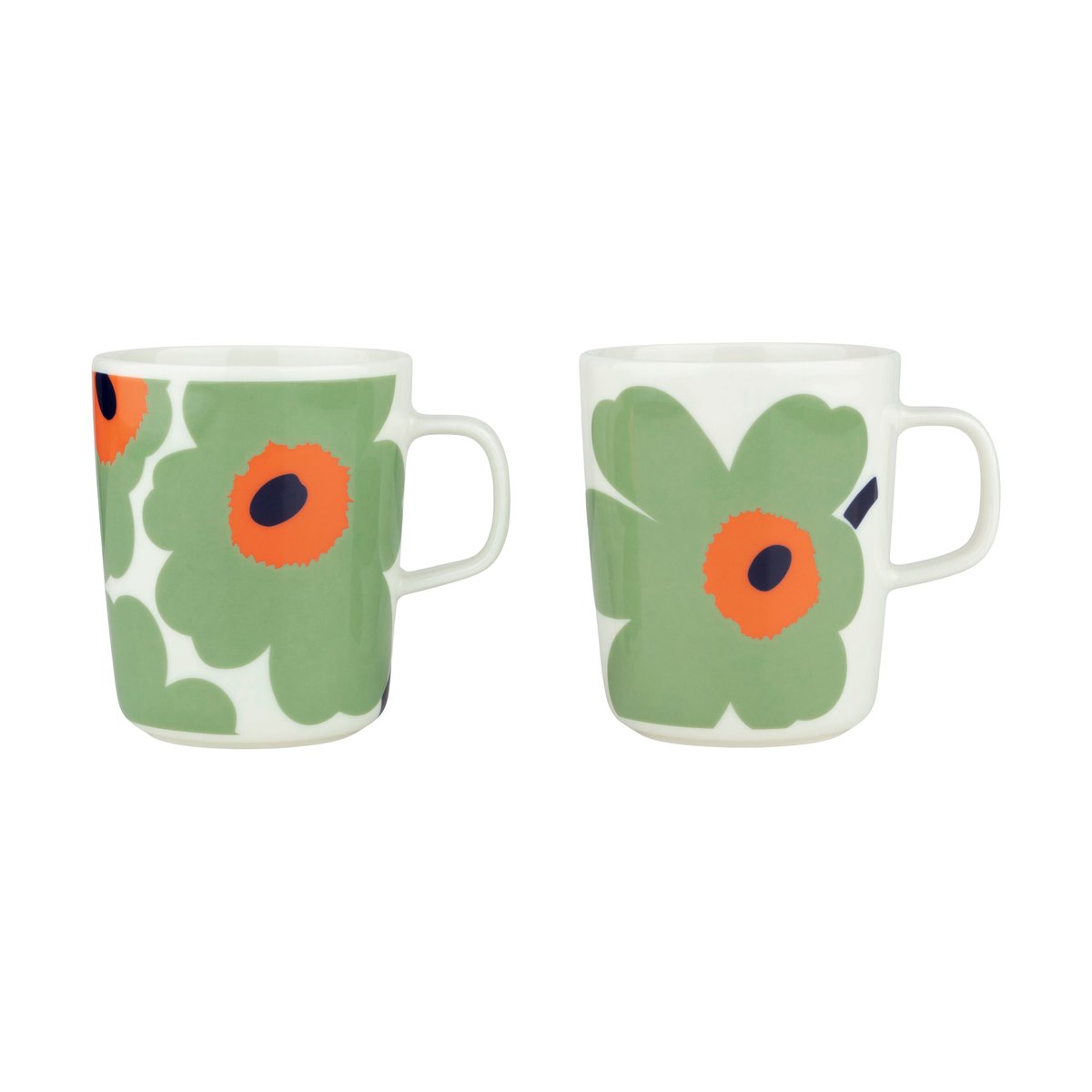 Marimekko Unikko kopp 2,5 dl 2-pakning White-sage-orange-dark blue