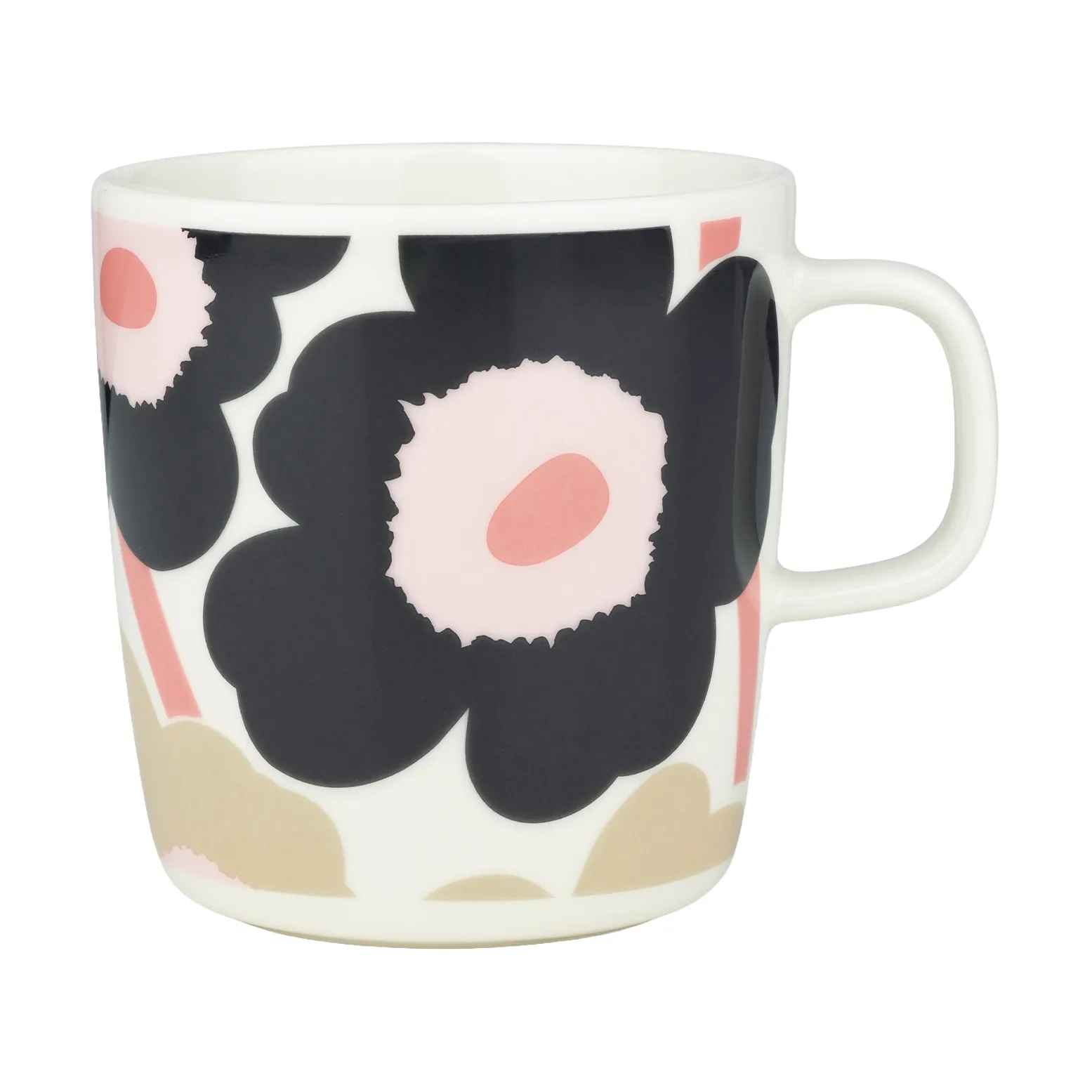 Unikko kopp 40 cl, Off white-charcoal-sand-pink Marimekko