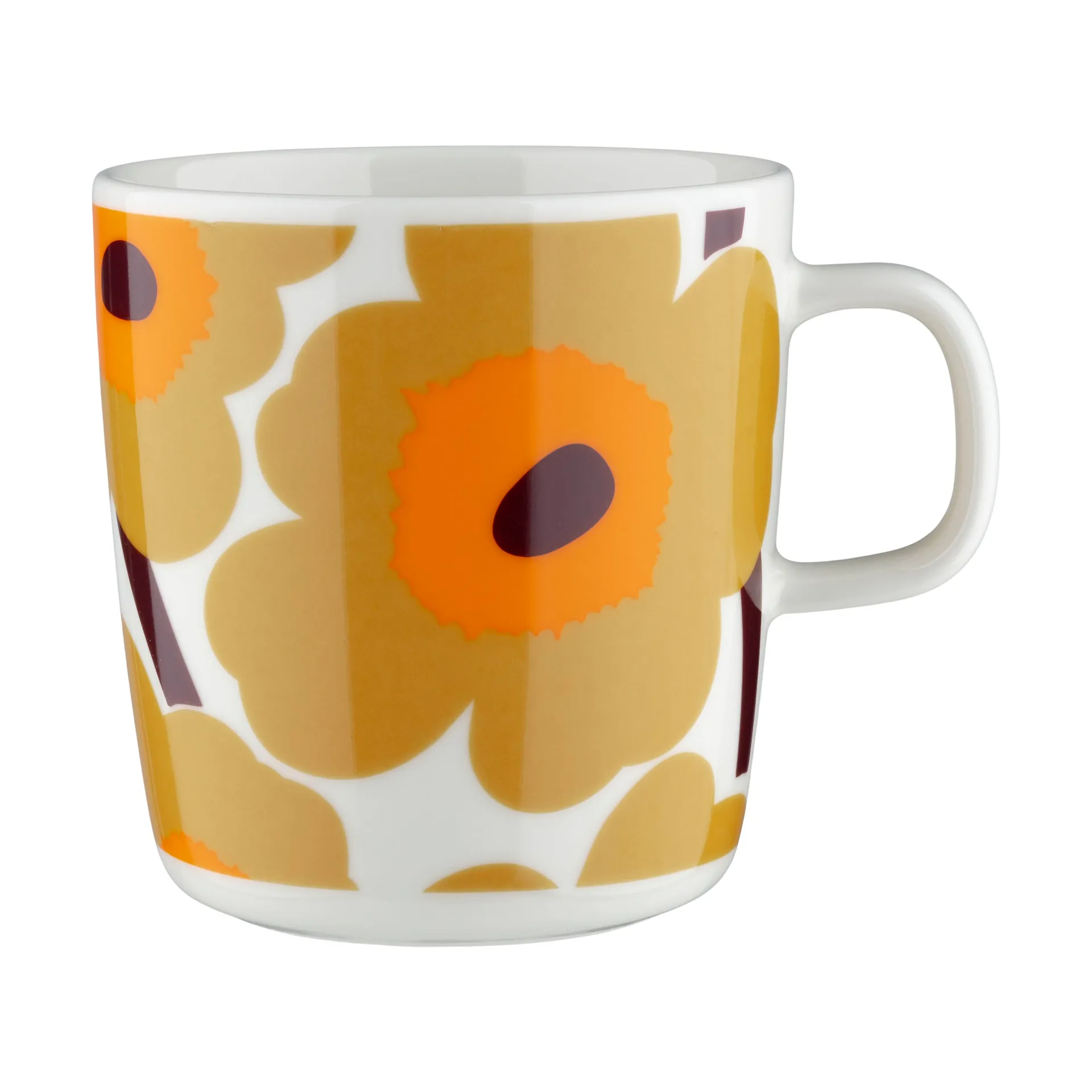 Unikko kopp 40 cl, White-caramel-warm orange Marimekko