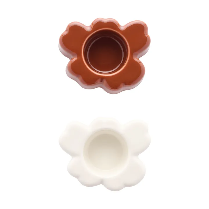 Unikko lyslykt 3x10 cm, 2 stk - White-chestnut - Marimekko
