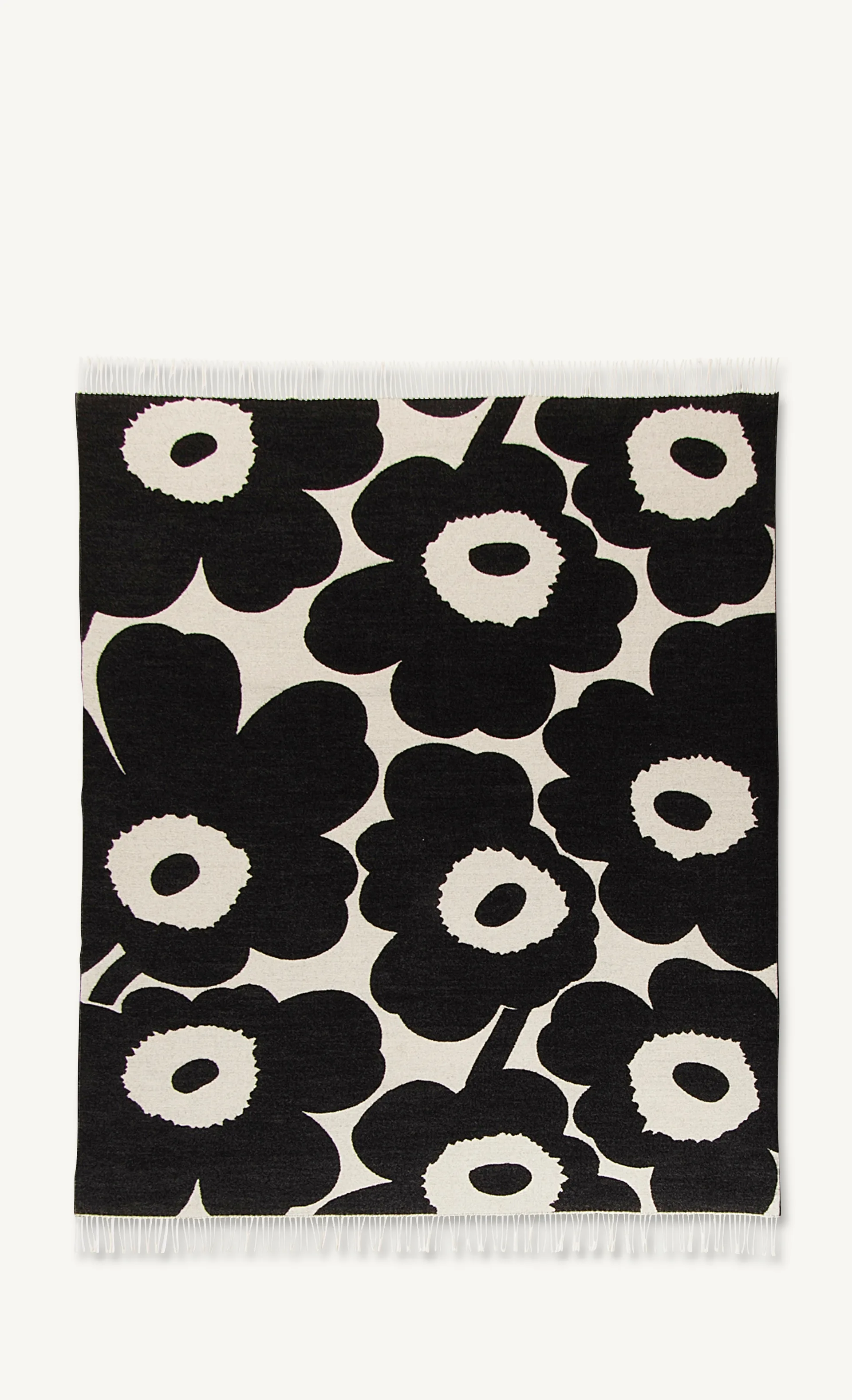 Unikko pledd 130x180 cm, Hvit-svart Marimekko