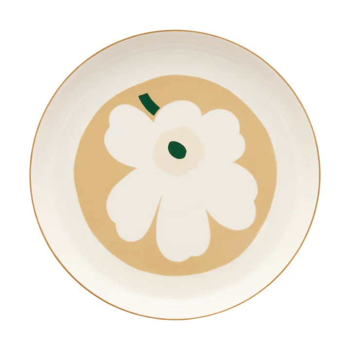 Unikko serveringsfat - White-beige-lys sand-mørk grønn - Marimekko