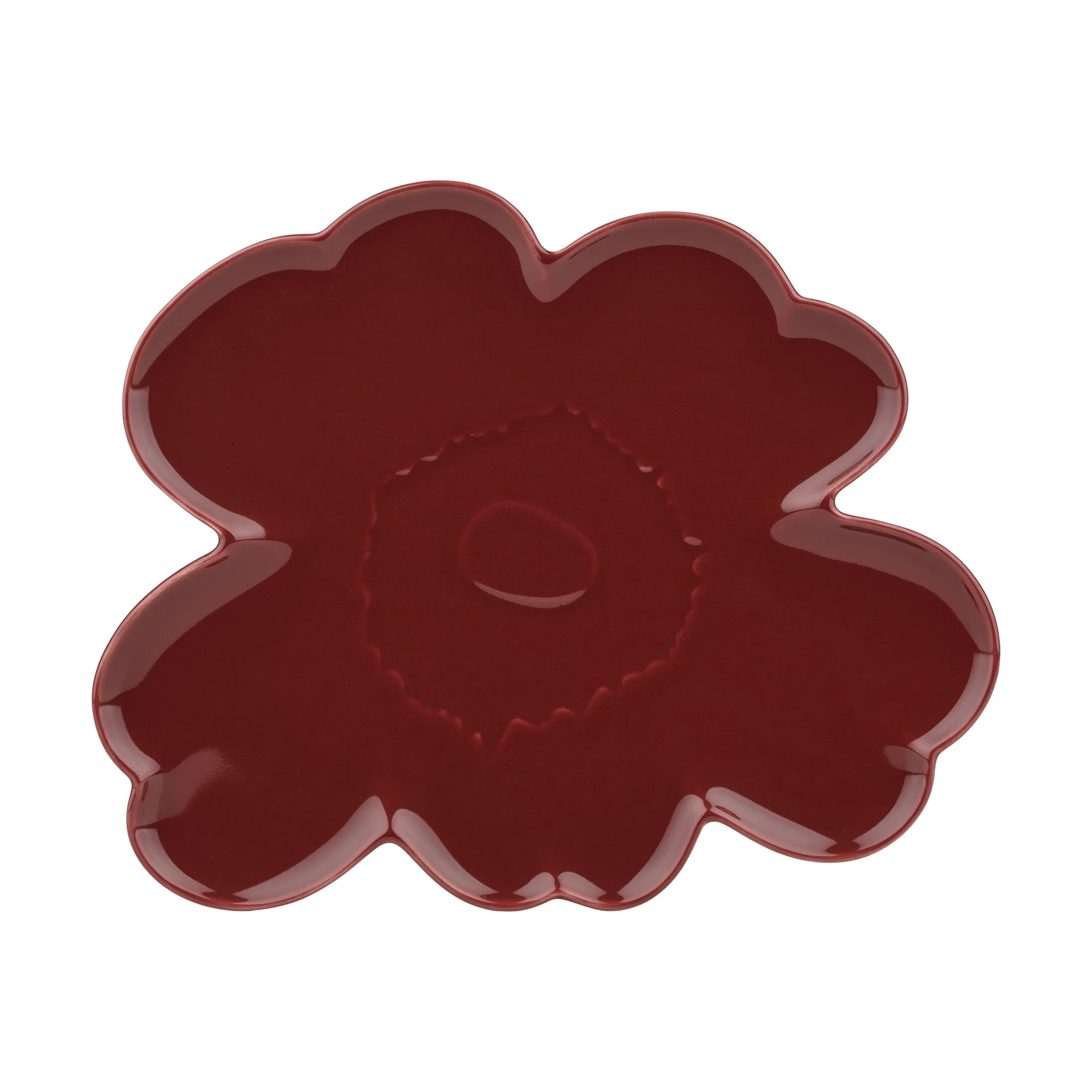Unikko Shape fat 32 cm, Burgundy Marimekko