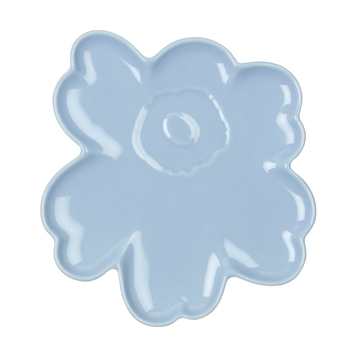 Marimekko - Unikko asjett 20 cm blomsterform blå