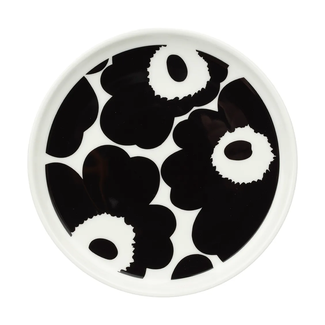 Marimekko Unikko tallerken Ø13,5 cm Black-White