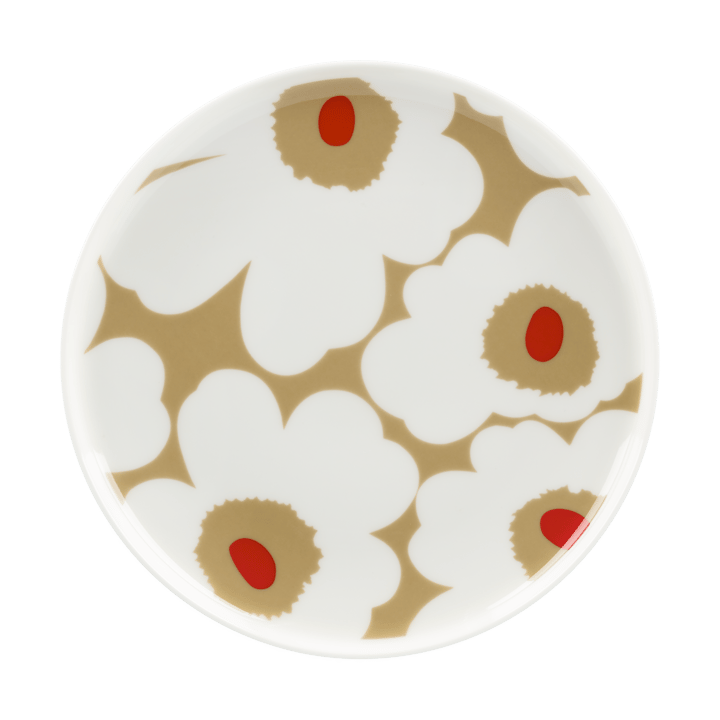 Unikko tallerken Ø 20 cm, White-beige-red Marimekko