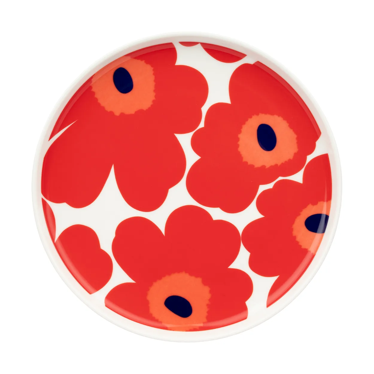 Marimekko Unikko tallerken Ø 20 cm White-red-blue