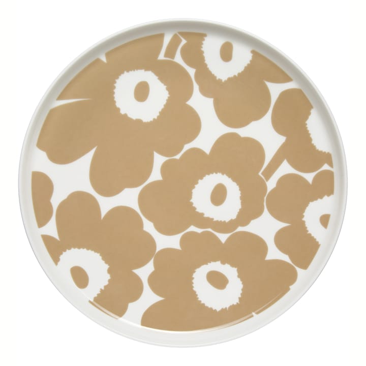 Unikko tallerken beige-hvit, Ø25 cm Marimekko