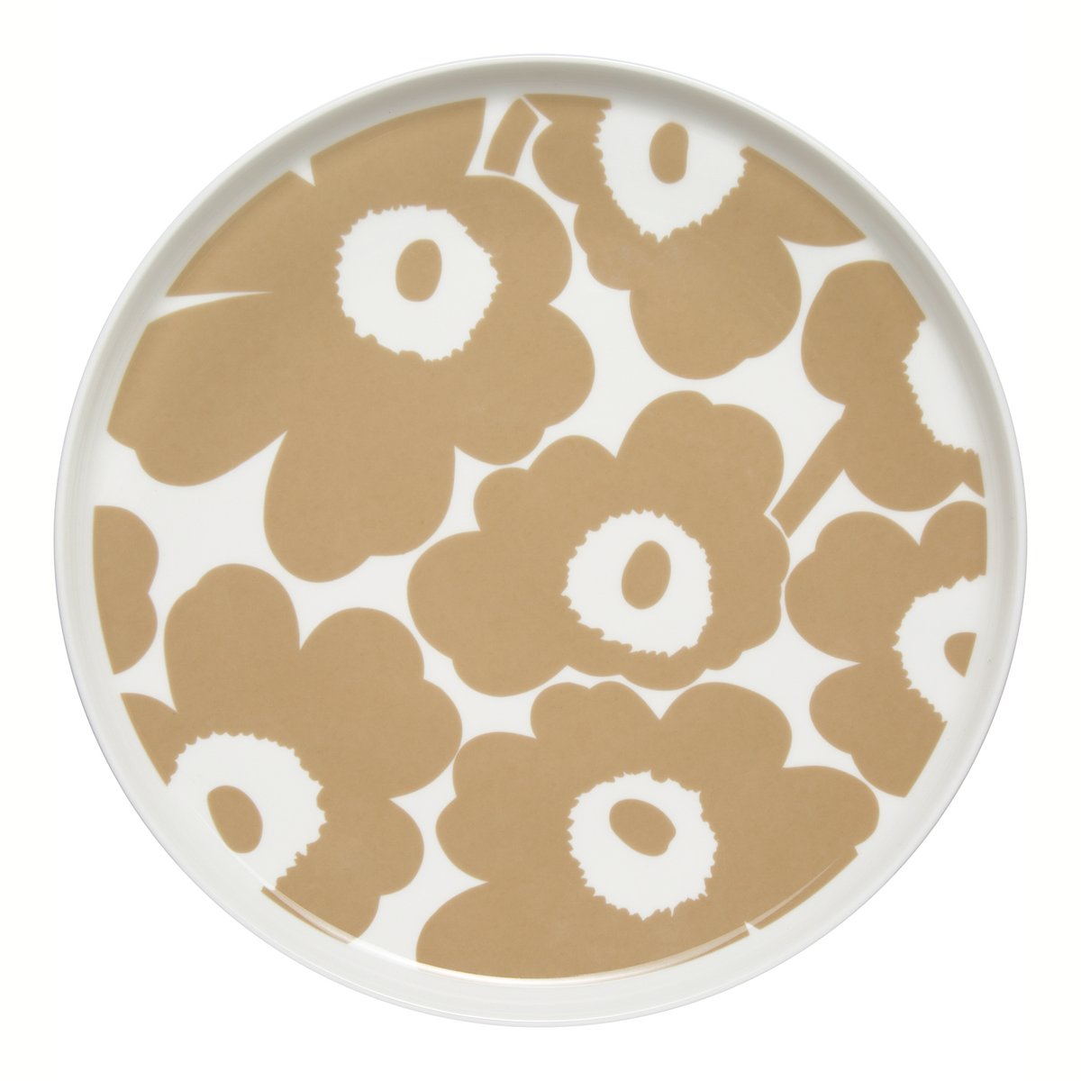 Unikko tallerken beige-hvit Ø25 cm