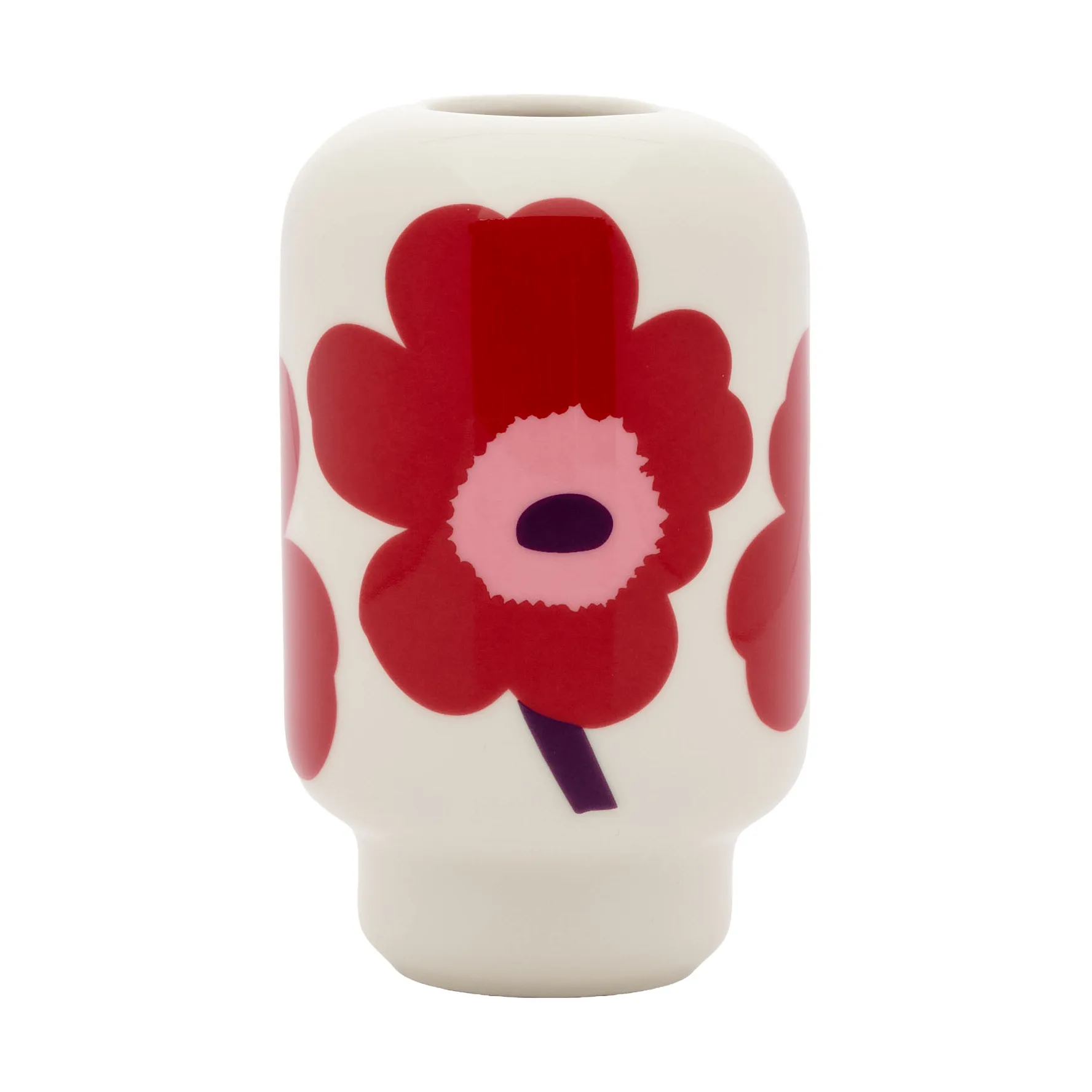 Marimekko Unikko vase 14 cm White-cranberry-pink-plum