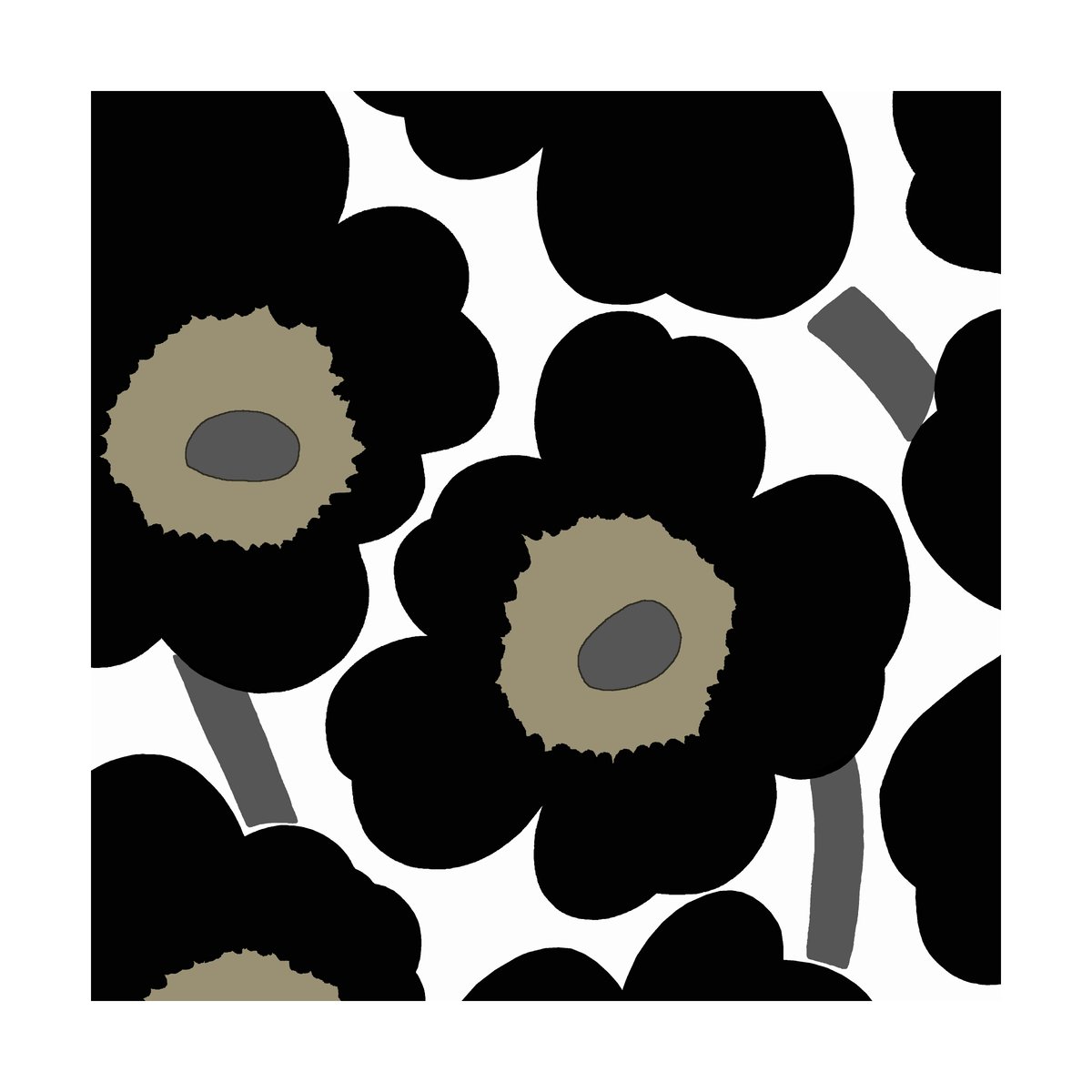 Marimekko Unniko serviett 33x33 cm 20-pk Black-White