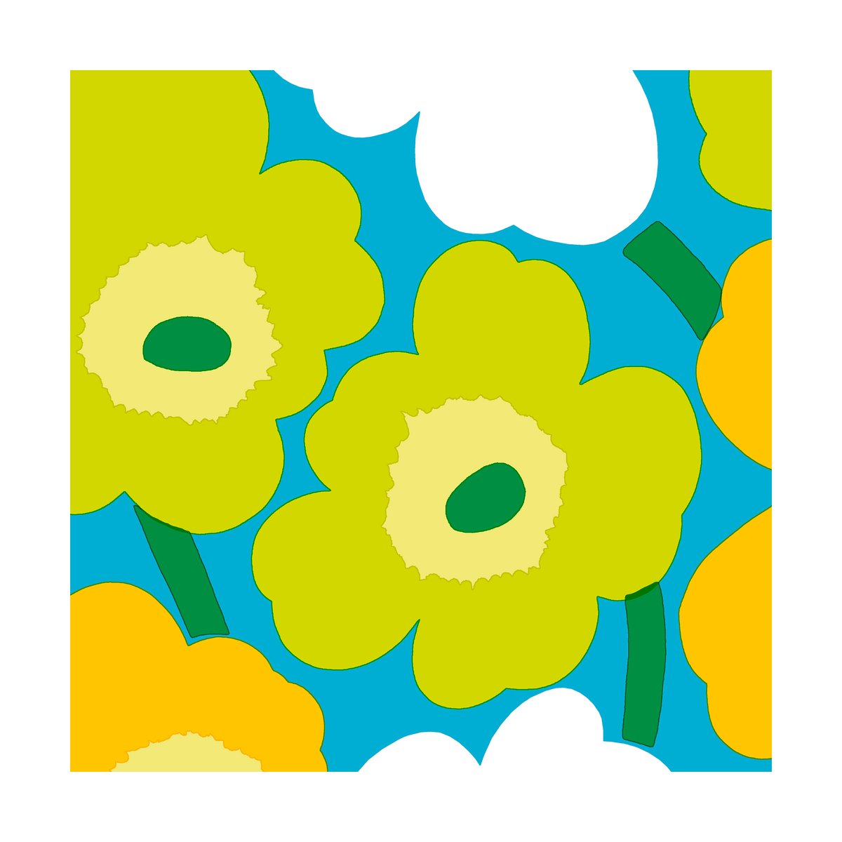 Marimekko Unniko serviett 33x33 cm 20-pk Blue-Green