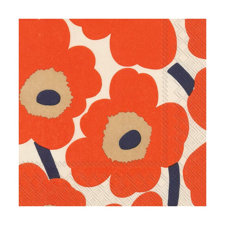 Unniko serviett 33x33 cm 20-pk - Cream-red - Marimekko