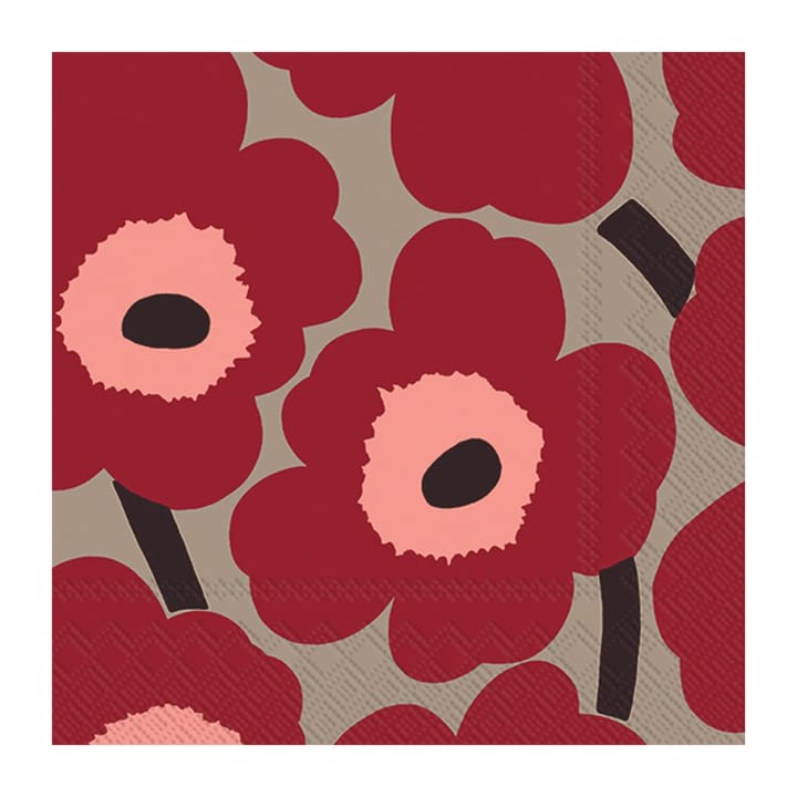 Unniko servietter 33x33 cm 20-pk - Red-linen - Marimekko