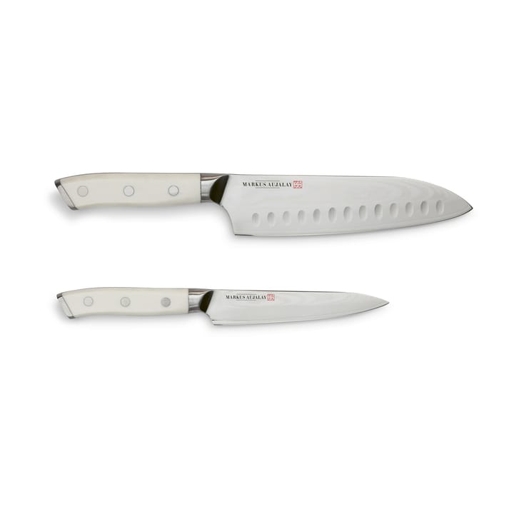 Markus Damaskus japansk knivsett, Japansk kokkekniv og skrellekniv Markus Aujalay