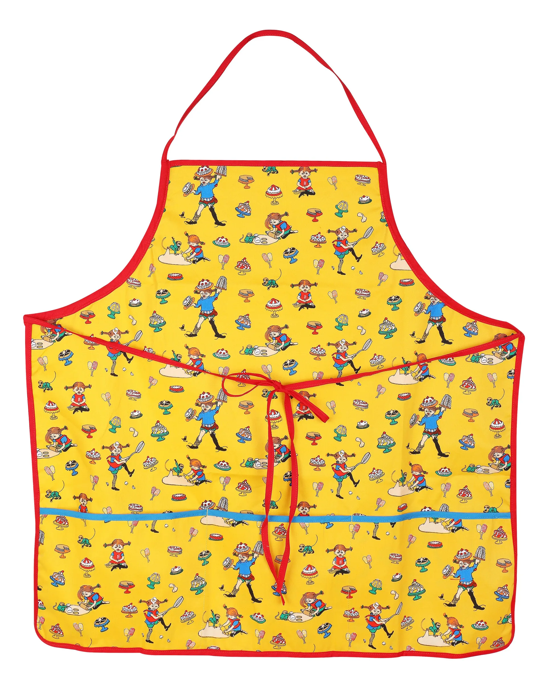 Pippi baker forkle Voksen 70x70 cm, Gul Martinex