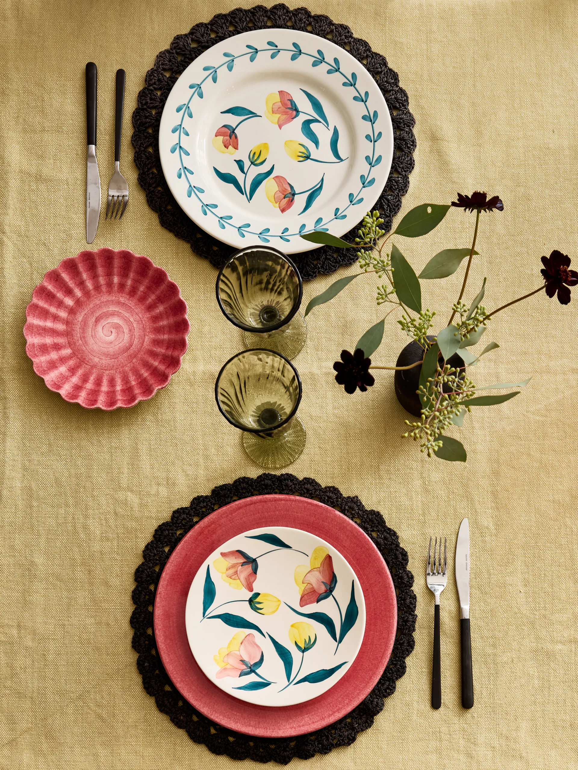 Flowers Tulips asjett Ø20 cm, Hvit Mateus