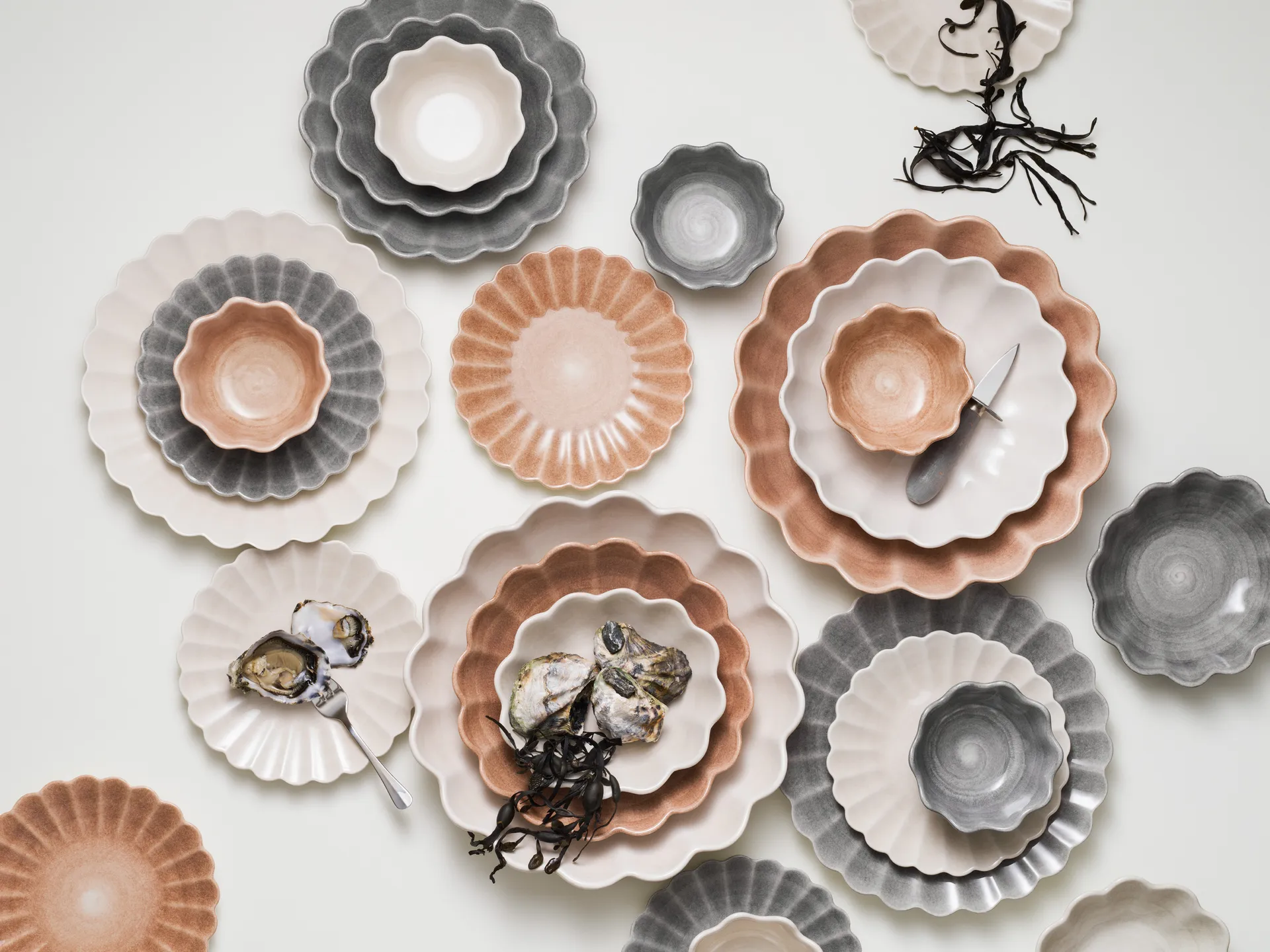 Oyster bolle Ø13 cm, Grå Mateus