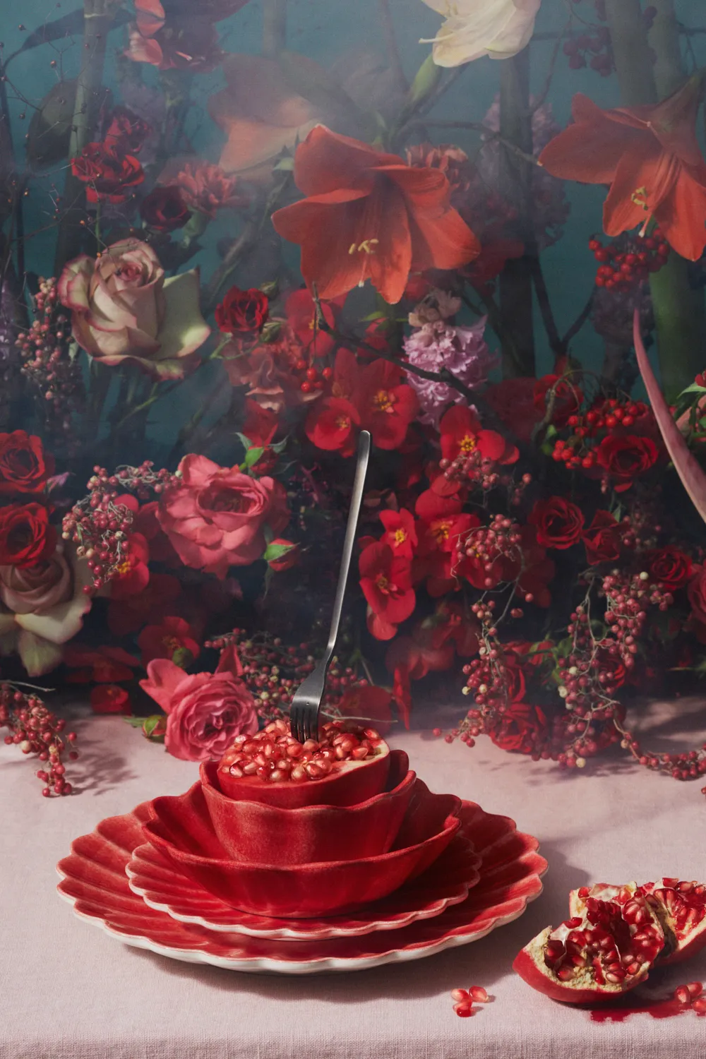 Oyster bolle Ø13 cm, Rød Mateus