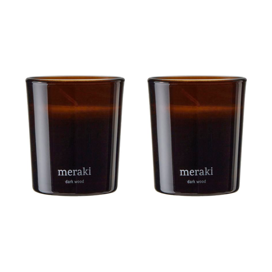 Meraki - Duftlys dark wood 7x6 cm brun
