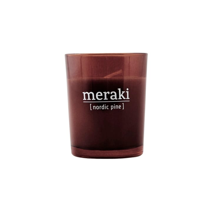 Meraki duftlys brunt glass 12 timer, Nordic pine Meraki