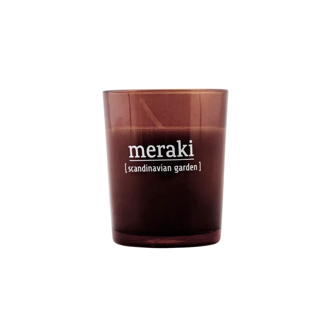 Meraki duftlys brunt glass 12 timer, Scandinavian garden Meraki