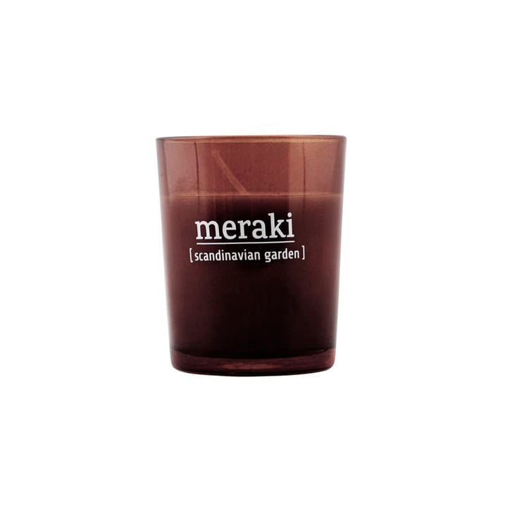 Meraki duftlys brunt glass 12 timer - Scandinavian garden - Meraki