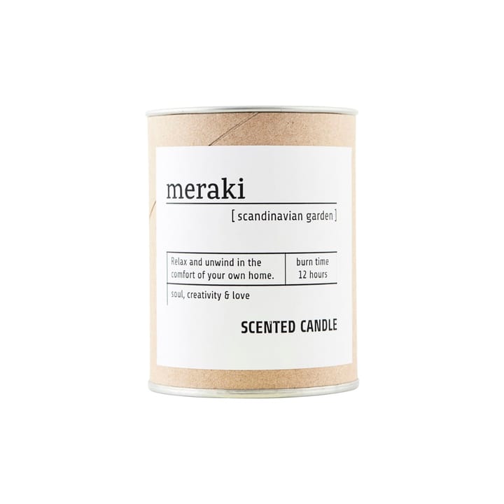 Meraki duftlys brunt glass 12 timer, Scandinavian garden Meraki