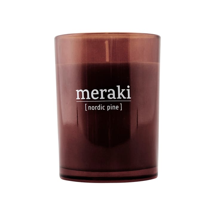 Meraki duftlys brunt glass 35 timer, nordic pine Meraki