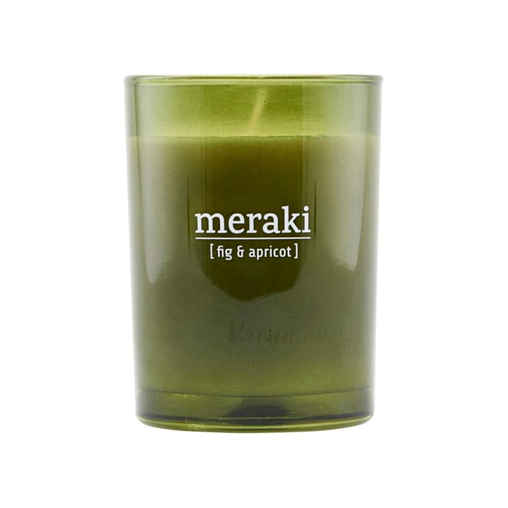 Meraki duftlys grønt glass 35 timer, Fig-apricot Meraki