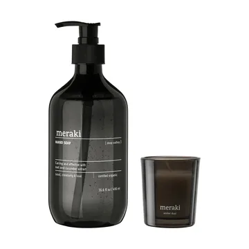 Meraki gavesett håndsåpe og duftlys - Deep valley-Amber dust - Meraki
