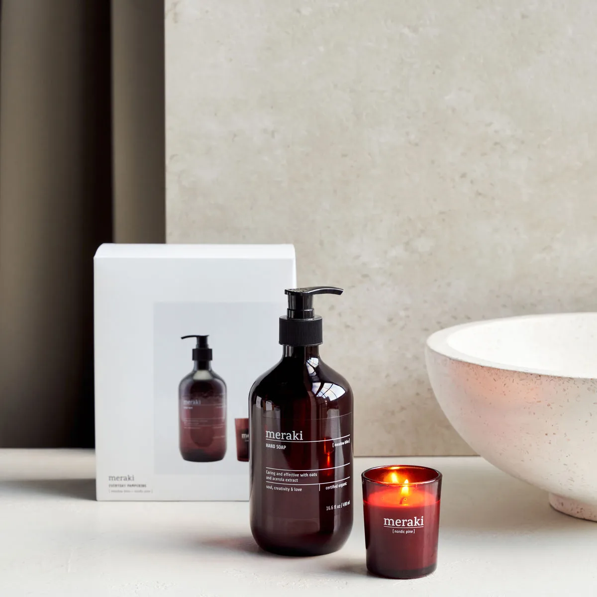 Meraki gavesett håndsåpe og duftlys, Everyday pampering Meraki