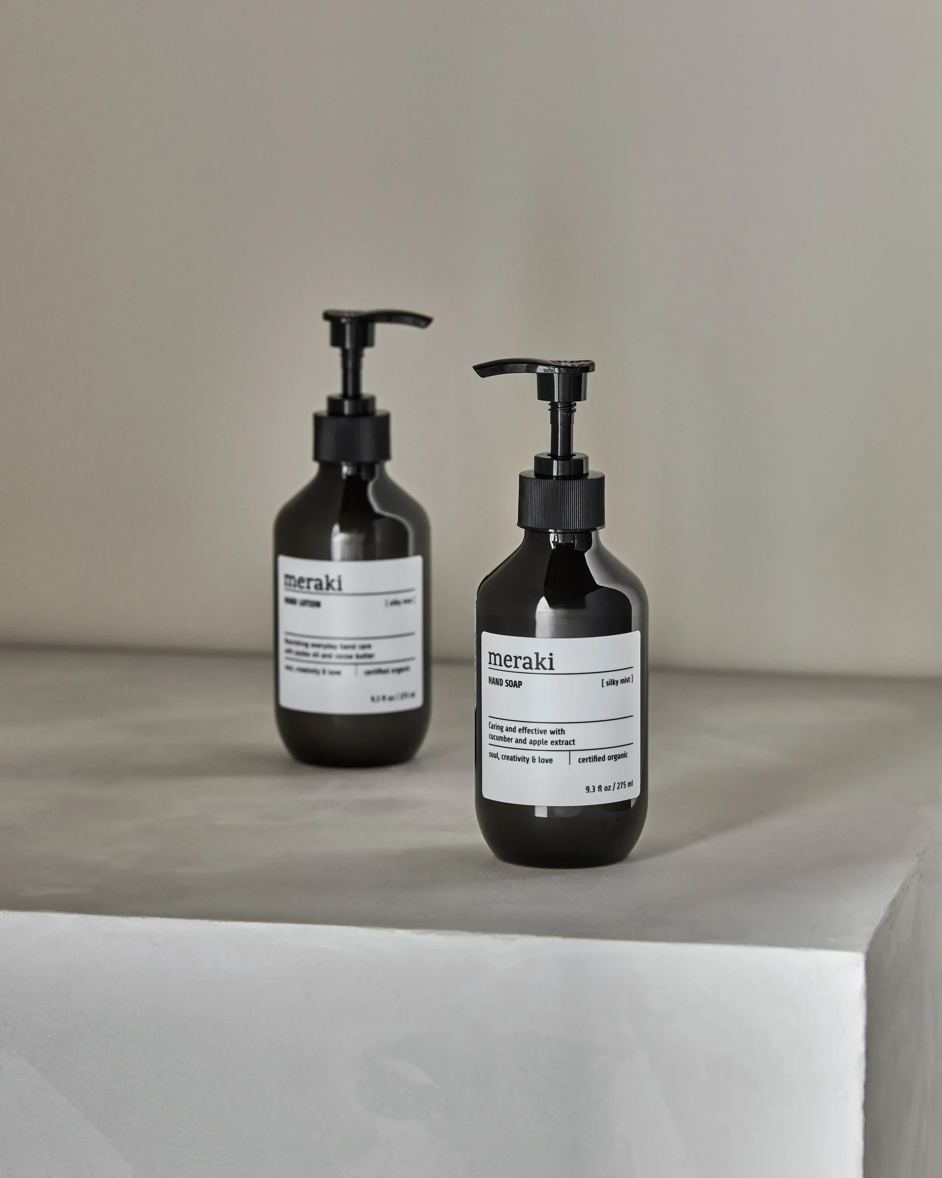 Meraki gavesett, håndsåpe og håndkrem, Silky Mist Meraki