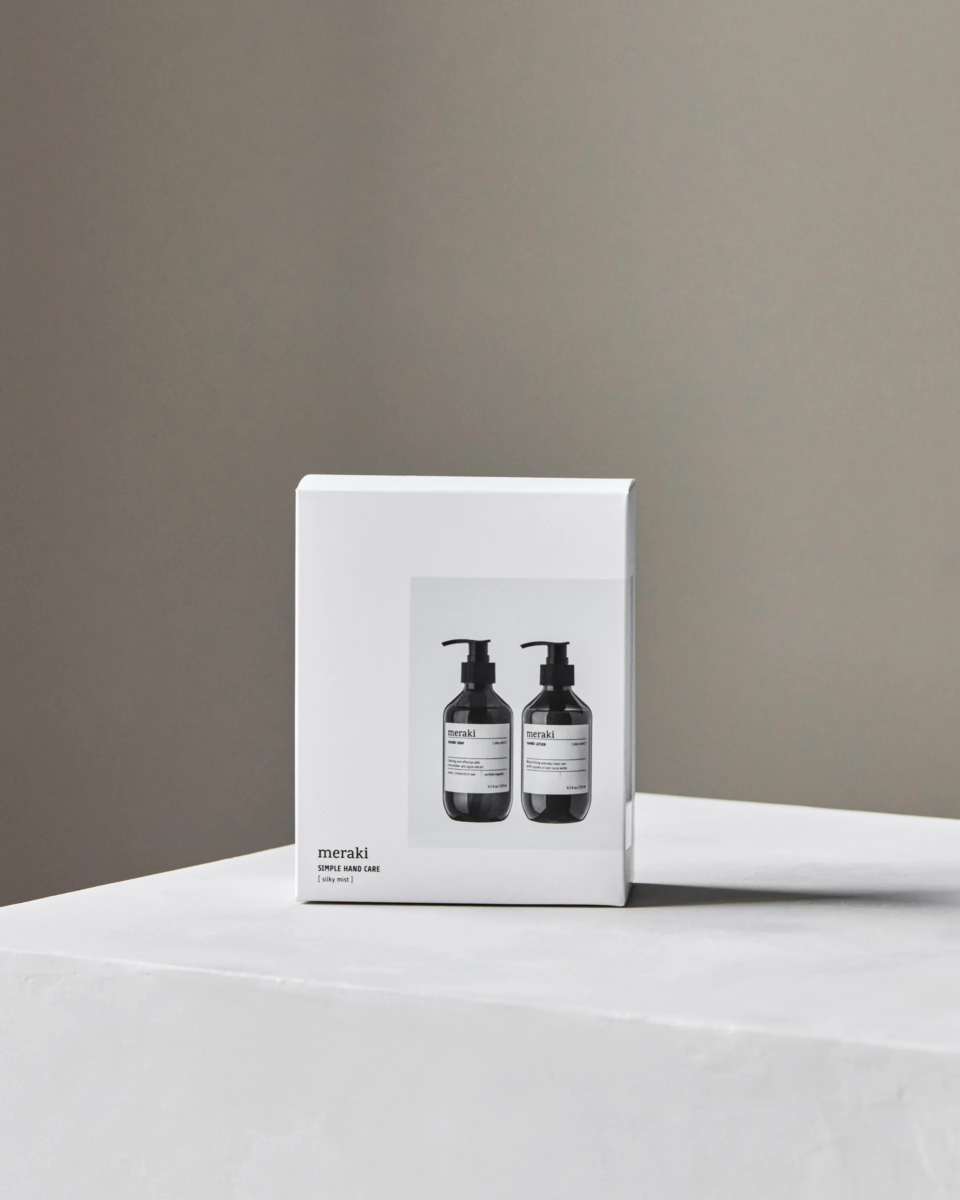 Meraki gavesett, håndsåpe og håndkrem, Silky Mist Meraki