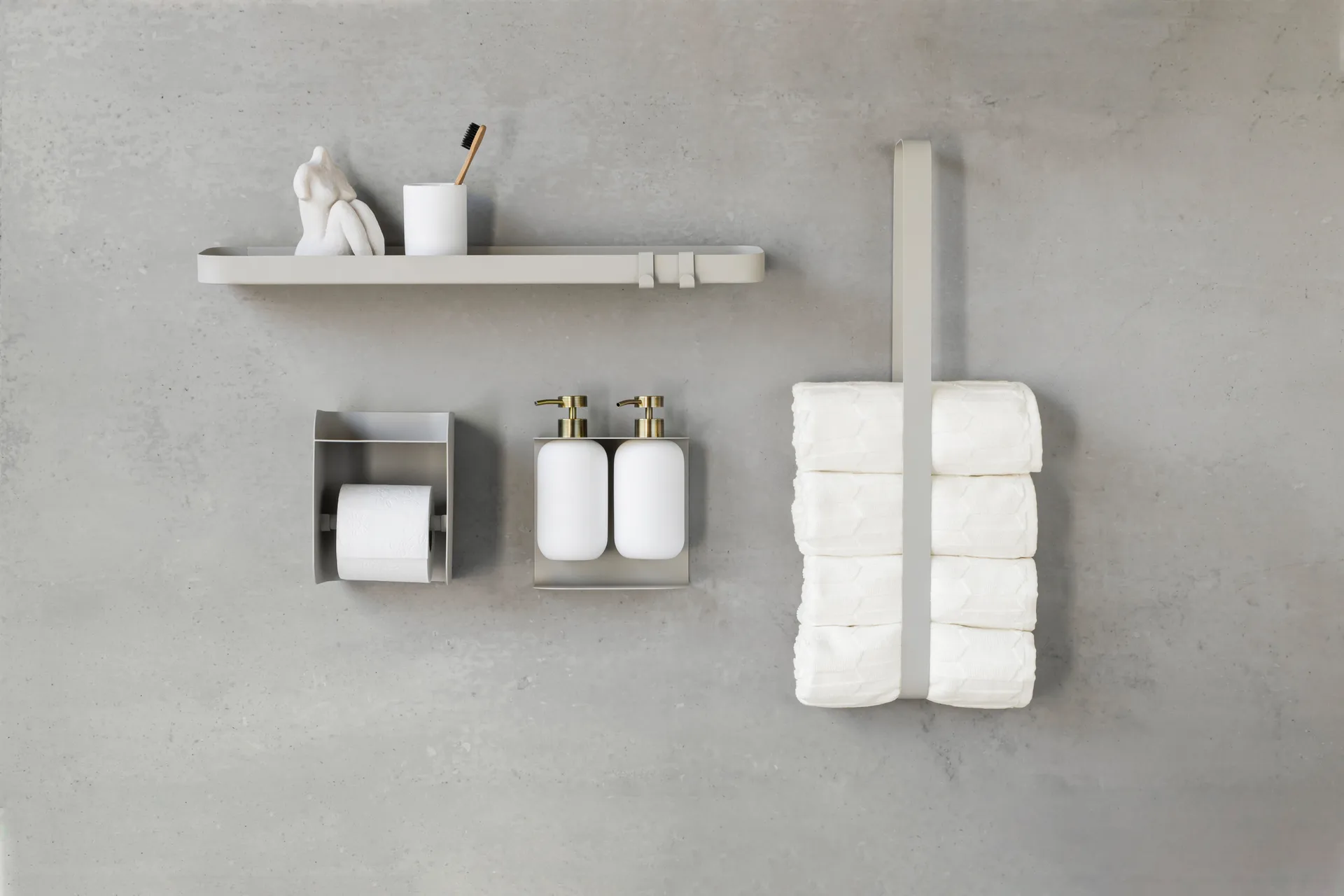 Carry kroker 4-pakning, Sand grey Mette Ditmer
