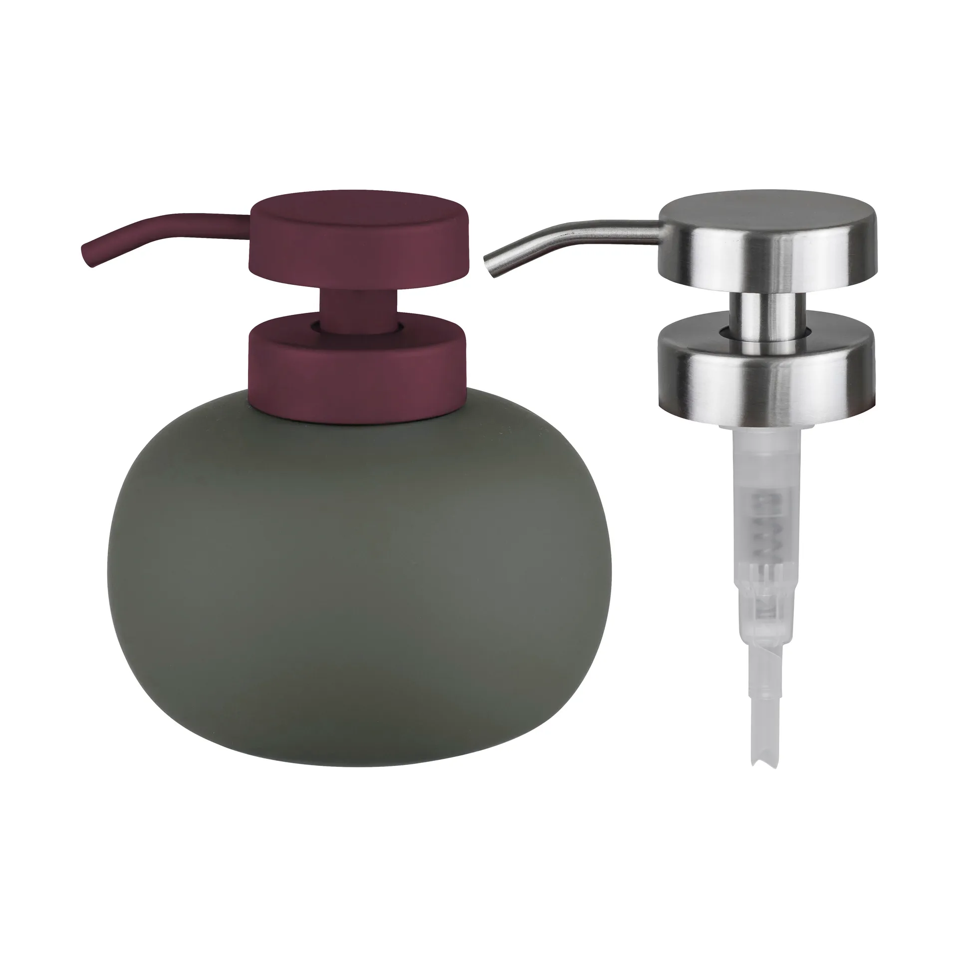 Lotus play såpedispenser lav, inkl 2 pumpehoder, Dark olive Mette Ditmer