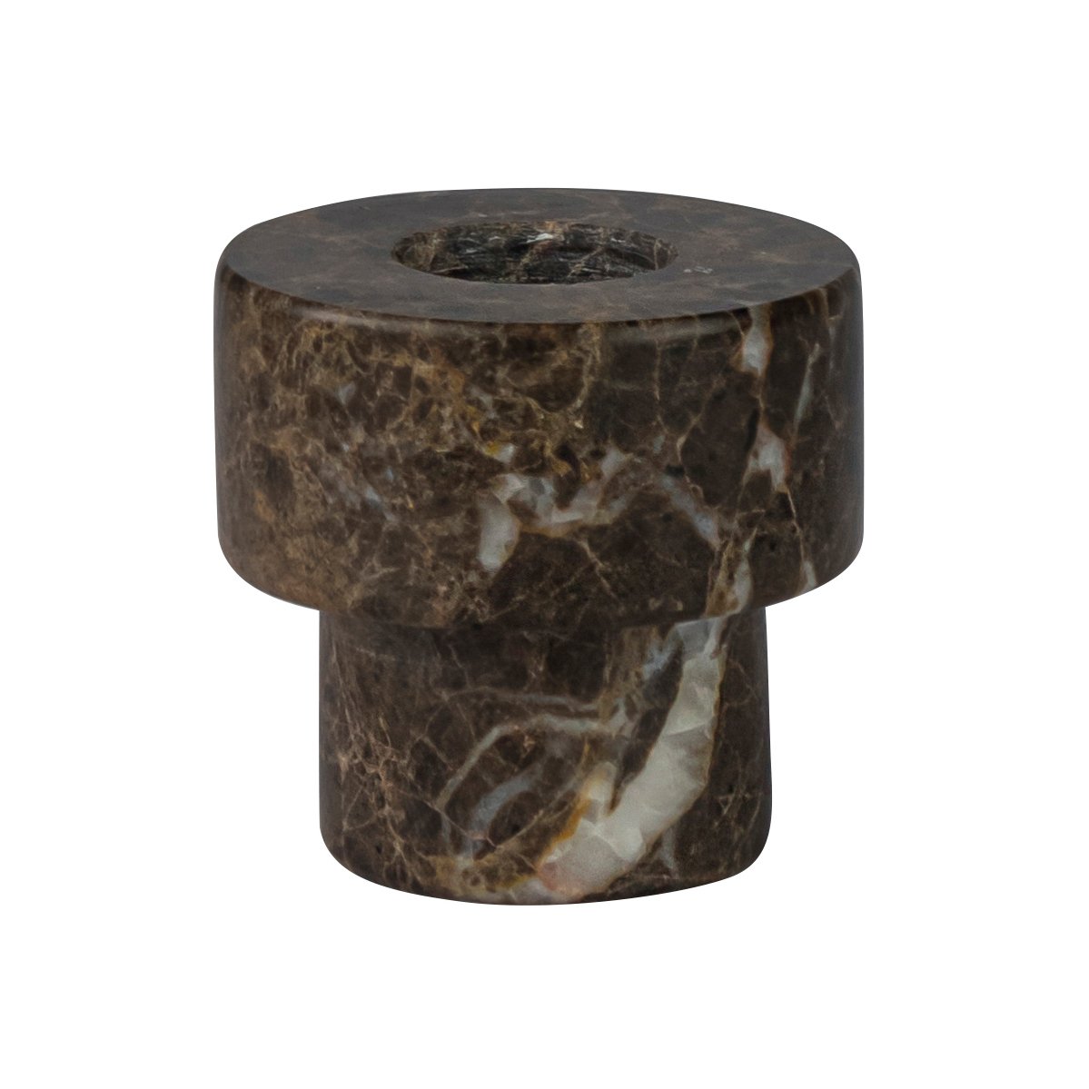 Mette Ditmer Marble lysestake 5 cm Brun