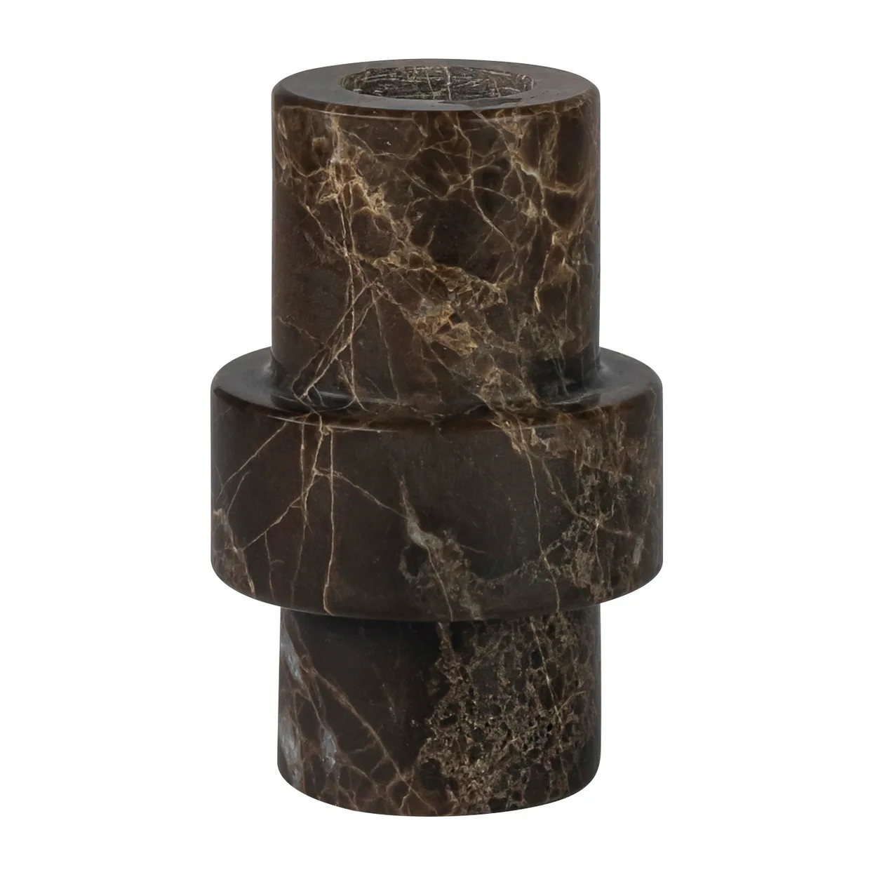 Mette Ditmer Marble lysestake 8,5 cm Brun