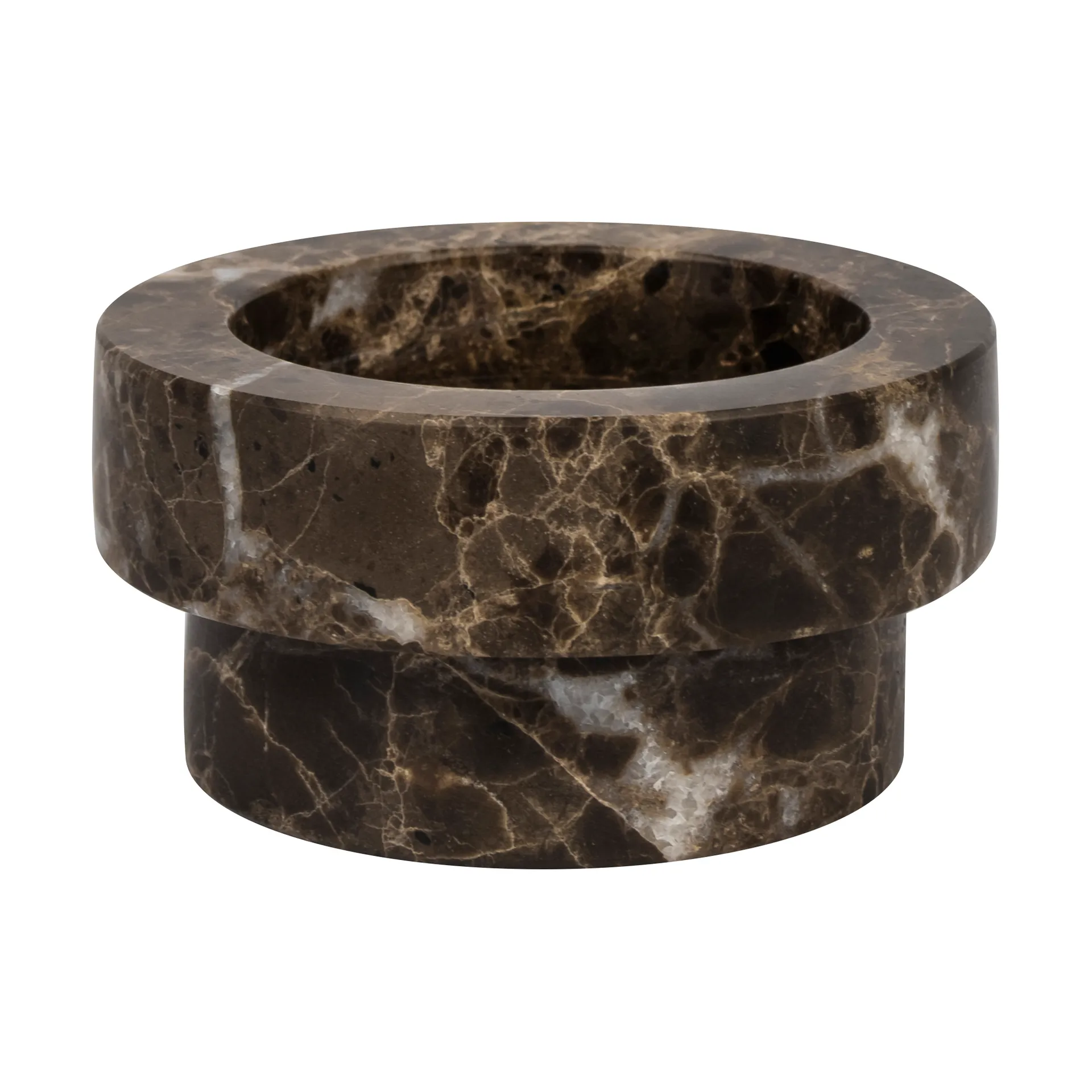 Marble lysestake til kubbelys 5 cm, Brun Mette Ditmer