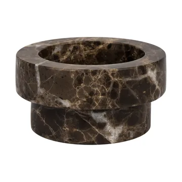 Marble lysestake til kubbelys 5 cm - Brun - Mette Ditmer