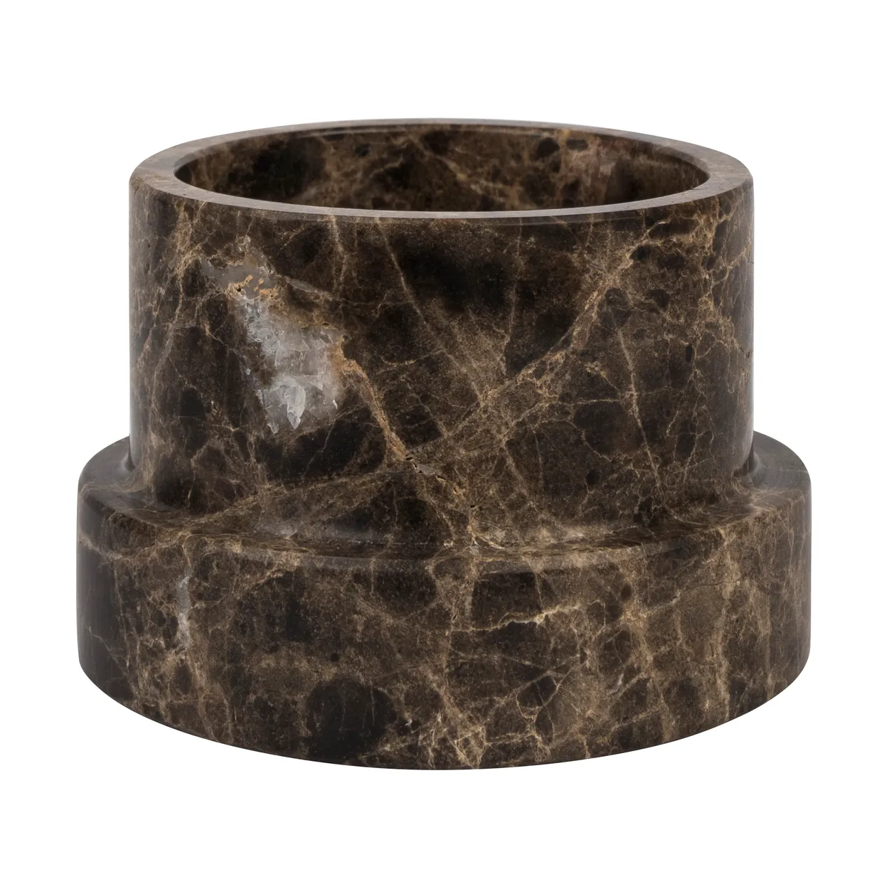 Mette Ditmer Marble lysestake til kubbelys 6,5 cm Brun