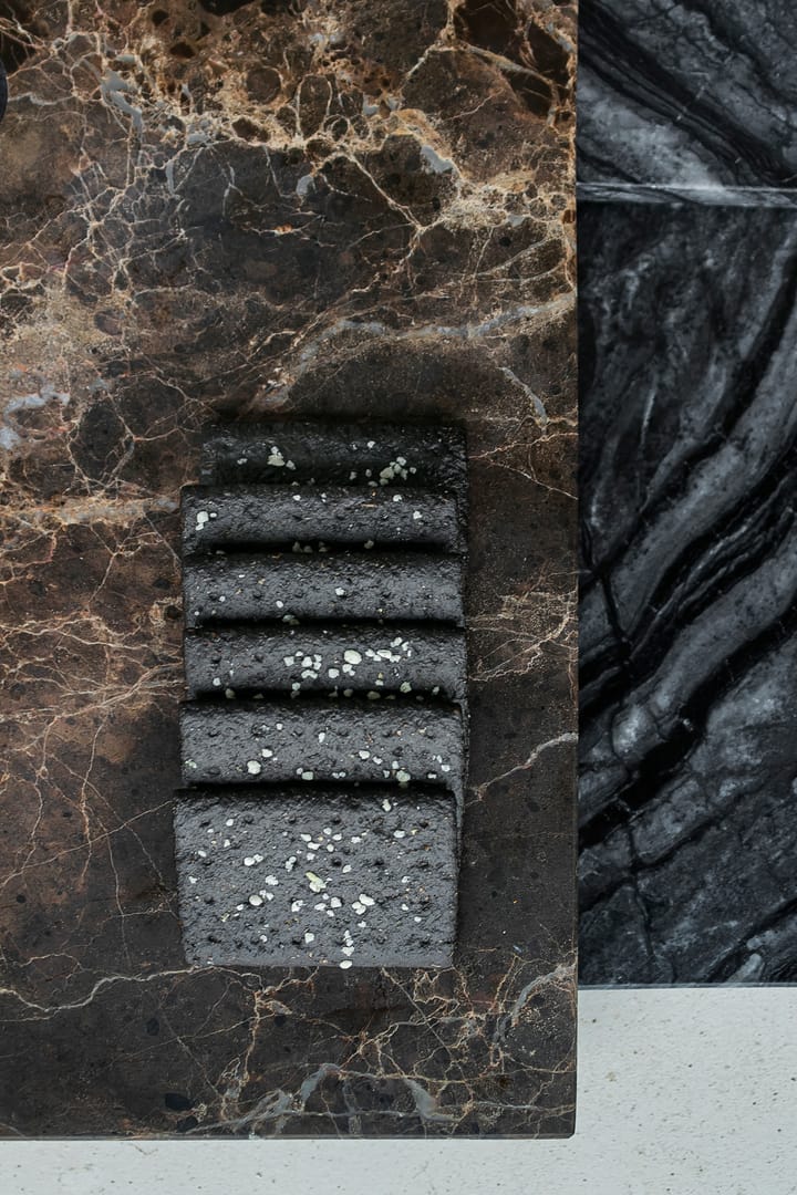 Marble serveringsbrett large 18x38 cm, Black-grey Mette Ditmer